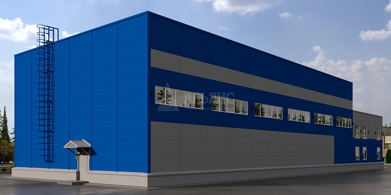 3D визуализация Производственное здание из сэндвич-панелей  - фото 3
