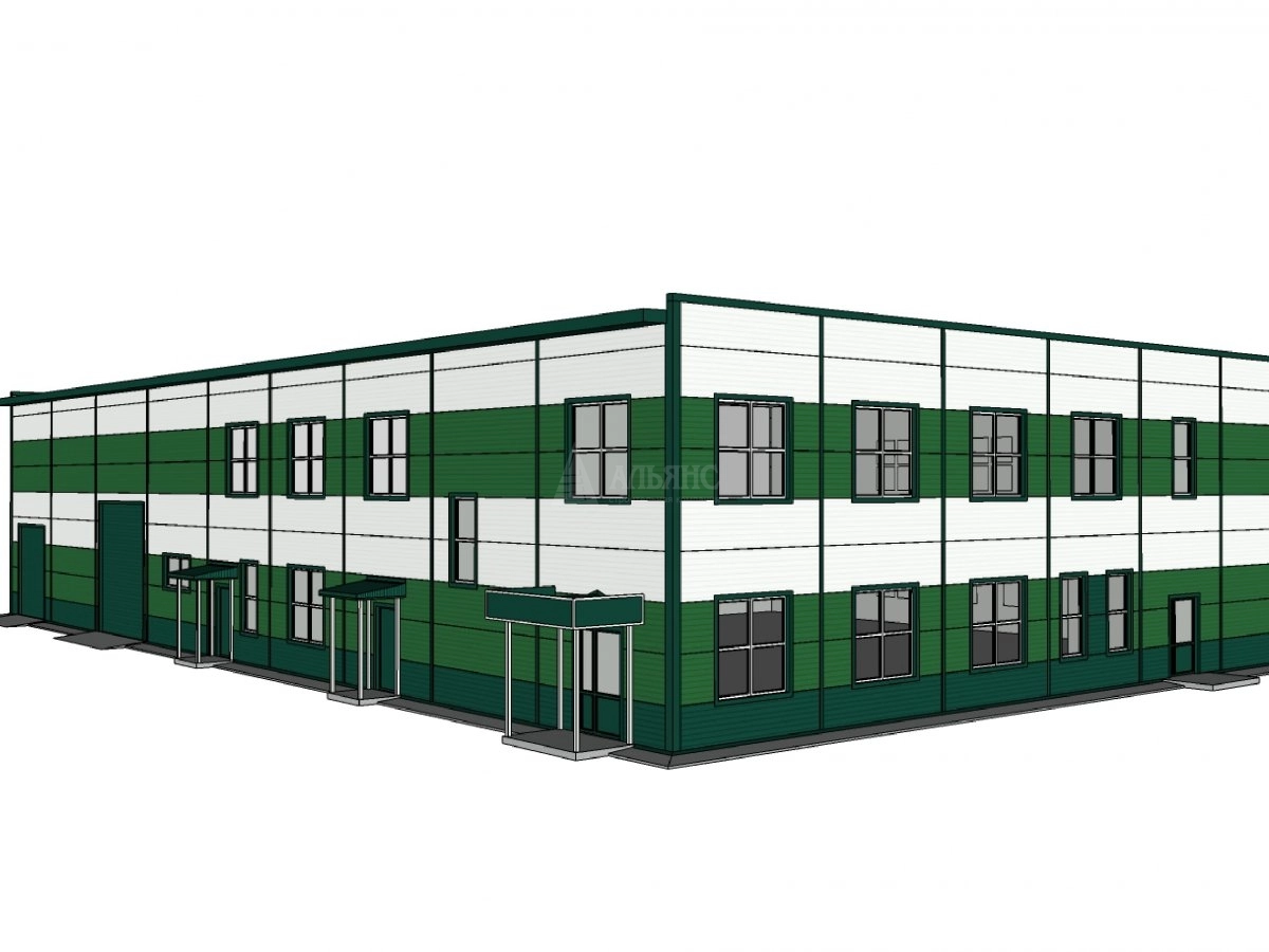 3D визуализация Офисно-складское здание из сэндвич-панелей - фото 13