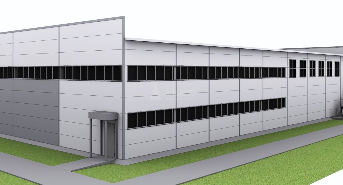3D визуализация Проект СТО с АБК из сэндвич-панелей - фото 4