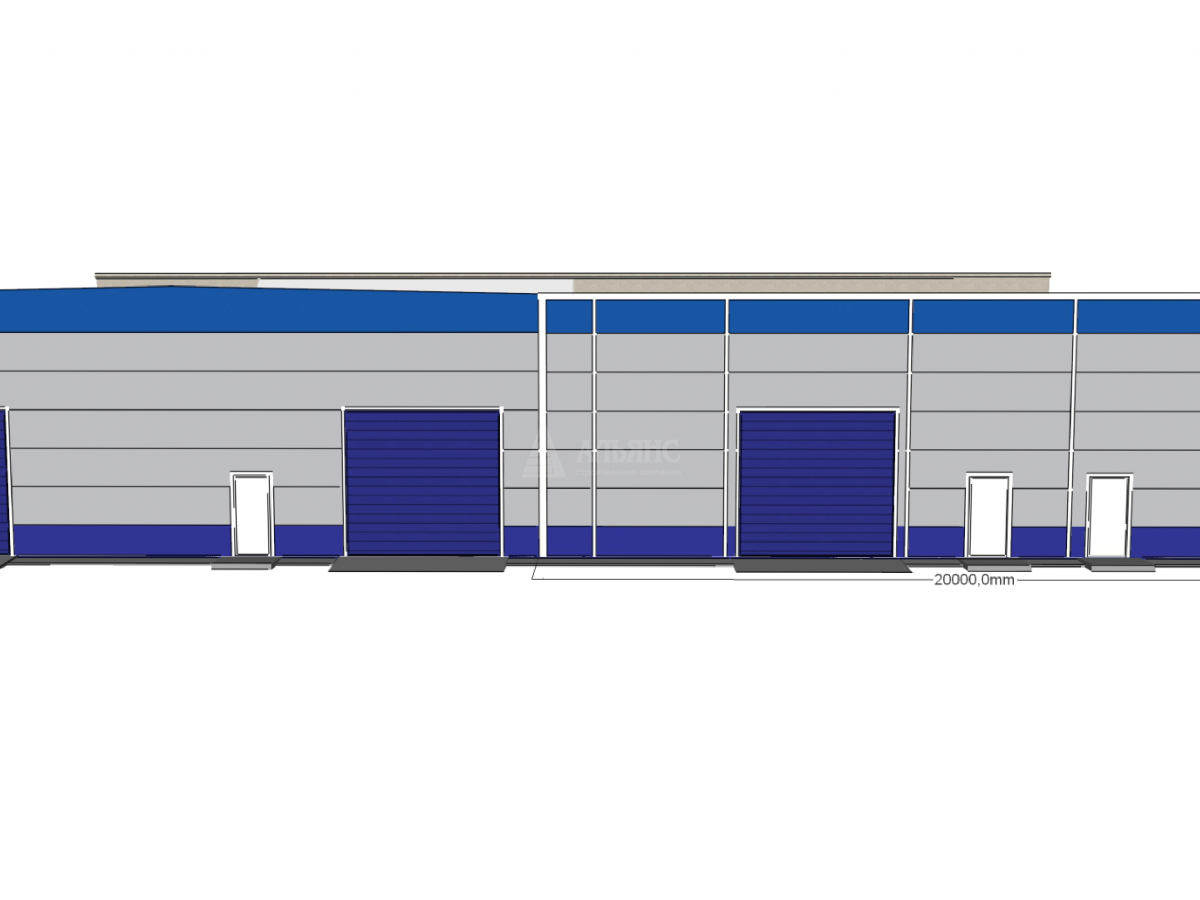 3D визуализация Ангар-склад из сэндвич-панелей - фото 6