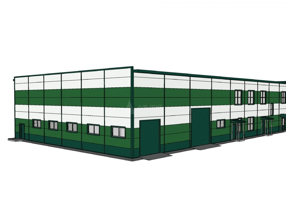 3D визуализация Офисно-складское здание из сэндвич-панелей - фото 8