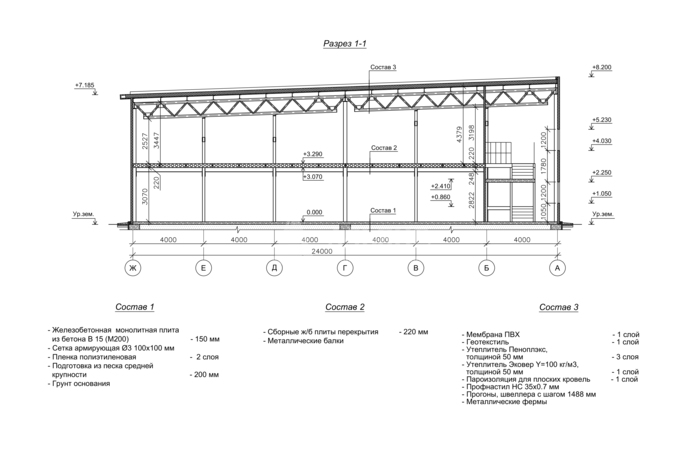 Планировка Грузовое СТО из сэндвич-панелей -  фото 4