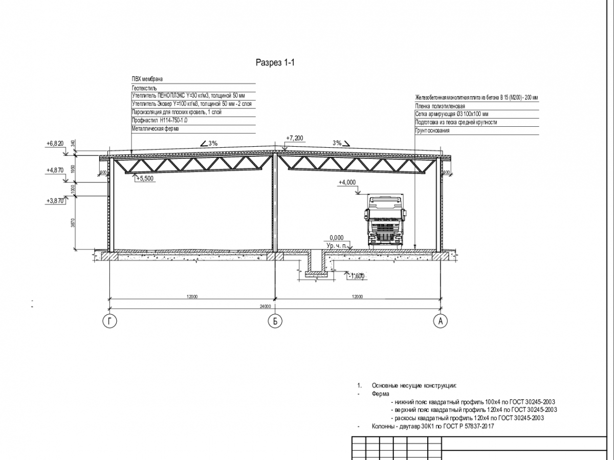 Планировка Проект СТО из сэндвич-панелей -  фото 2