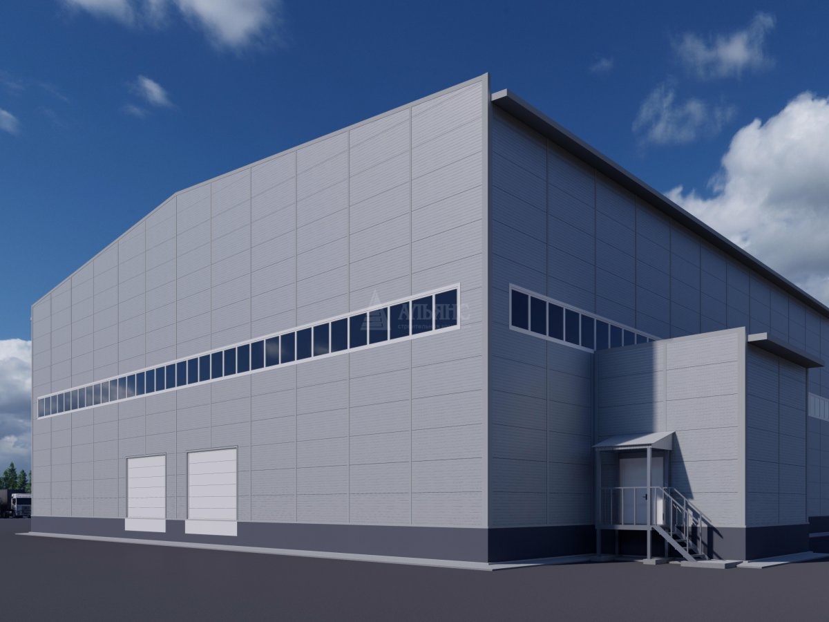 3D визуализация Склад из сэндвич панелей - фото 5