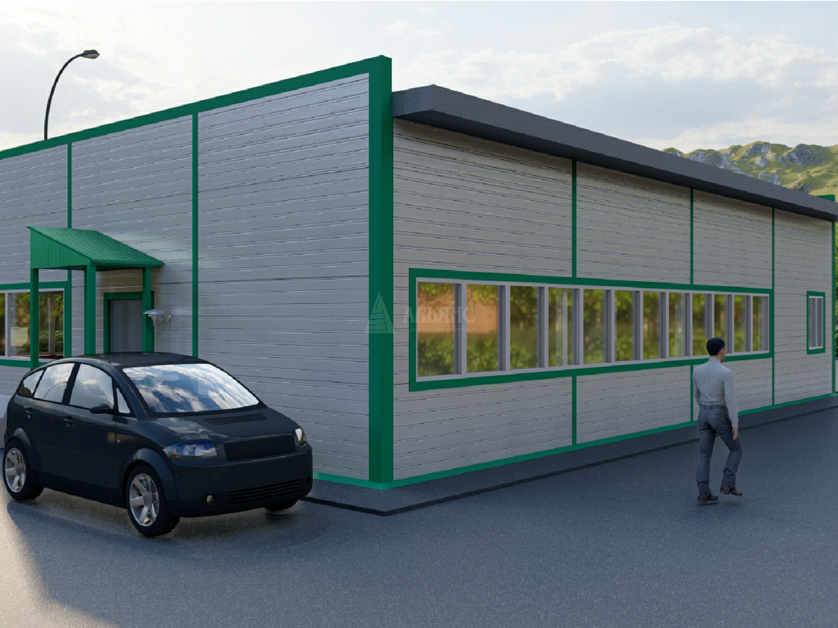 3D визуализация Офис из сэндвич-панелей - фото 2