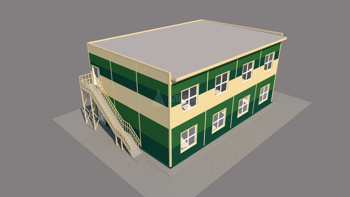 3D визуализация Офис из сэндвич-панелей - фото 16